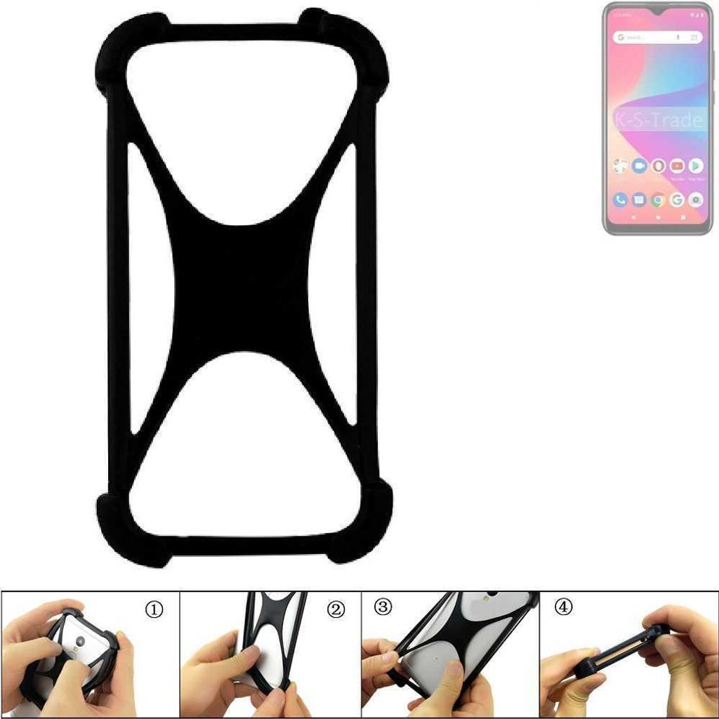 K-S-Trade Handy-Hülle Schutz-Hülle kompatibel mit BLU G52L Silikon Bumper TPU Softcase Smartphone Stoßschutz, schwarz
