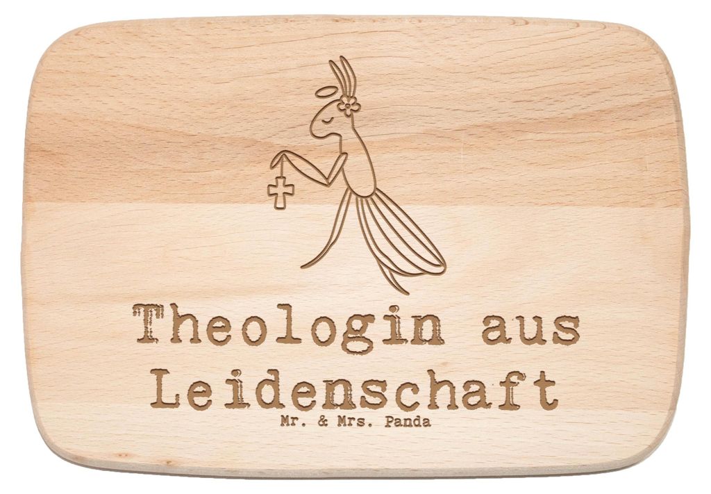Mr. & Mrs. Panda Holzbrett Theologin Leidenschaft - Transparent - Geschenk, Frühstücksbrettchen, Frühstücksbrett, schneidbrett, Schneidebrett, ...