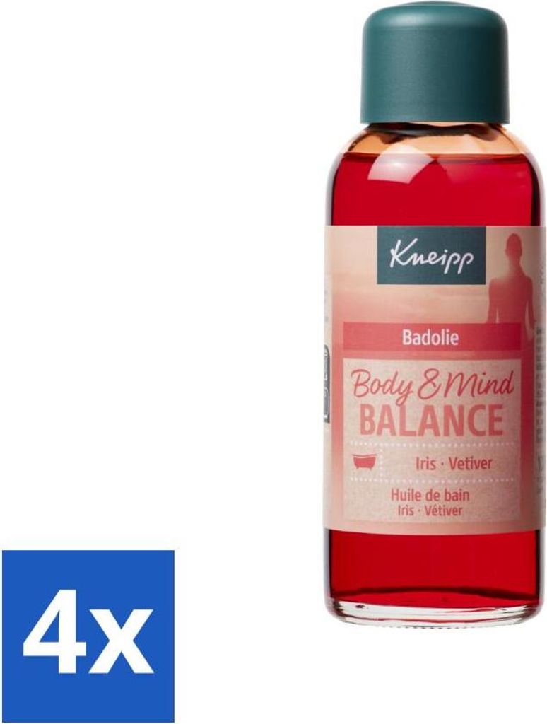 Kneipp - Badeöl - Body & Mind Balance - Iris & Vetiver - 100 ml - Vorteilspack - 4 Stücke