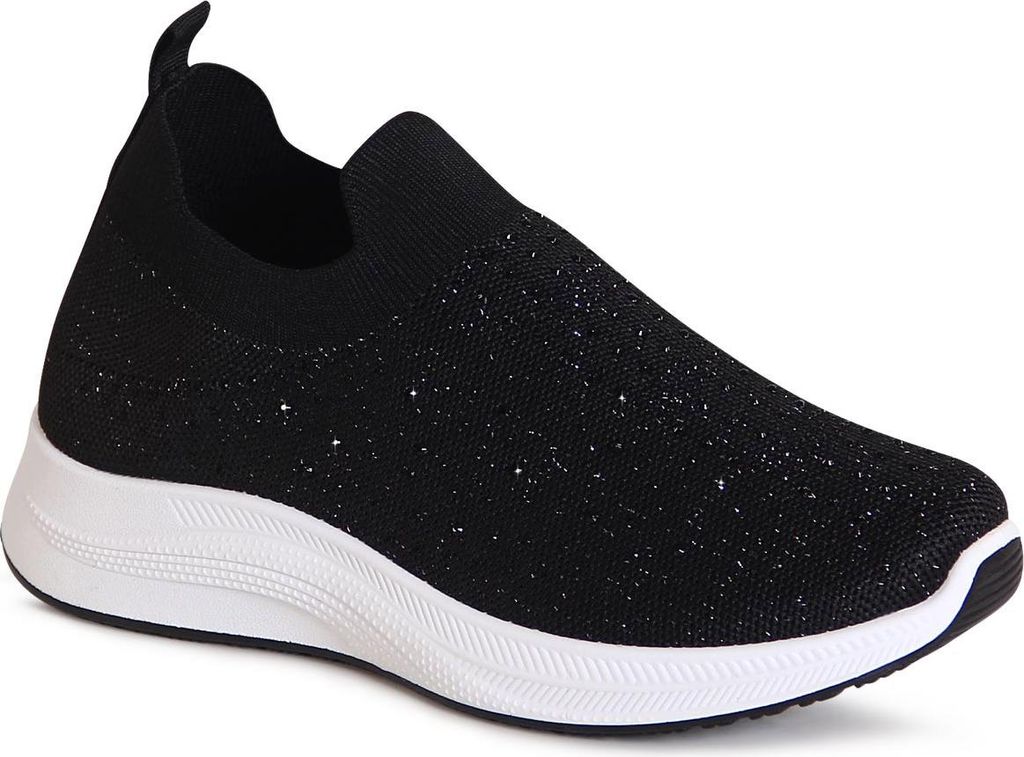 topschuhe24 3174 Damen Glitzer Halbschuhe Light Slipper, Farbe:Schwarz, Größe:37 EU
