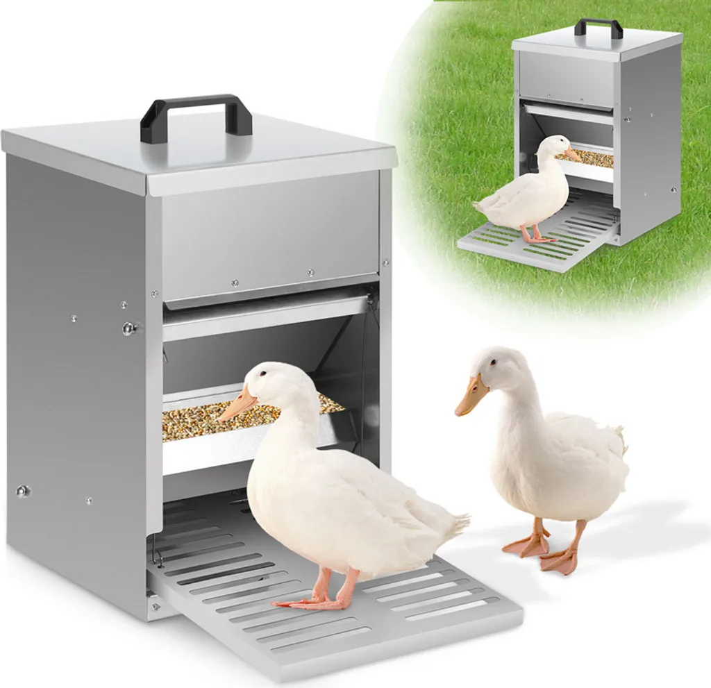 Distributore Cibo Galline TolleTour 5kg Zincato Anti-Topi e Pioggia