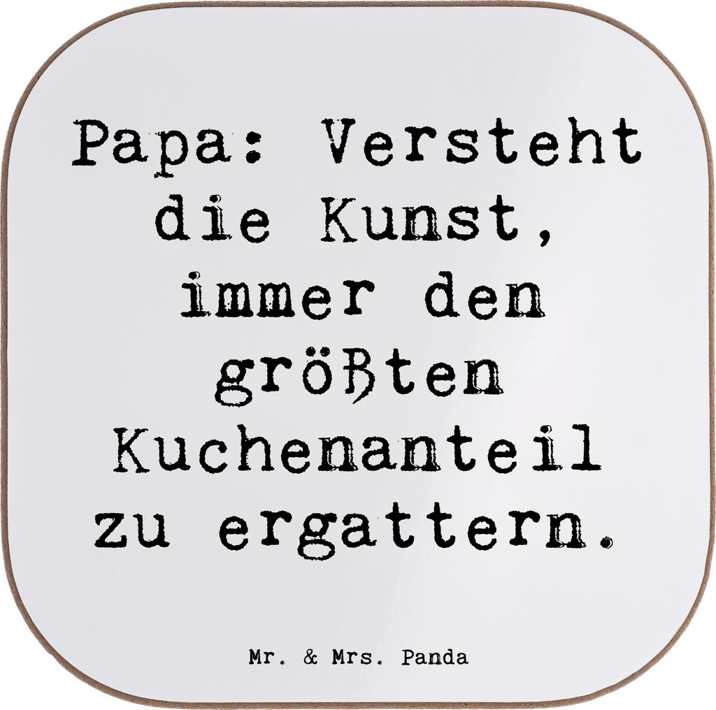 Mr. & Mrs. Panda Personalisierte Untersetzer Papa Kuchenmeister - Weiß - Geschenk, Glasuntersetzer personalisiert, persönliche Erinnerungen, Bier...