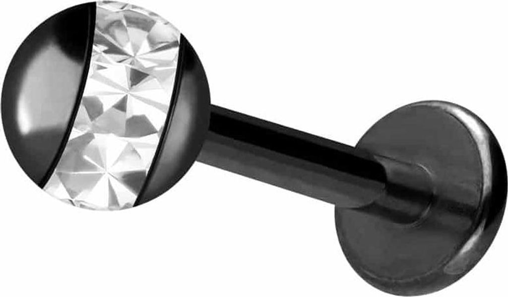 Ohrpiercing, Nasenpiercing Chirurgenstahl Labret EPOXY-RING-KUGEL Schwarz Stablänge: 11mm + Stabstärke: 1,2mm + Kugelgröße: 4mm