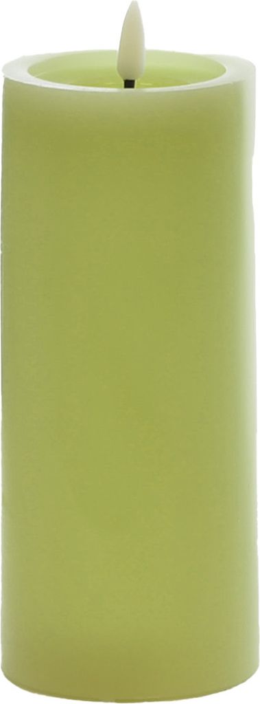 LED Wachskerze grün 15 x Ø 7,5 cm mit Flackerflamme und Timer