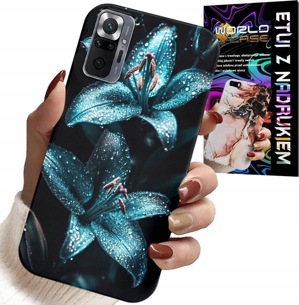 Gehäuse Für Xiaomi Note 10 Pro - Türkis Lily Flowers Case + Glass