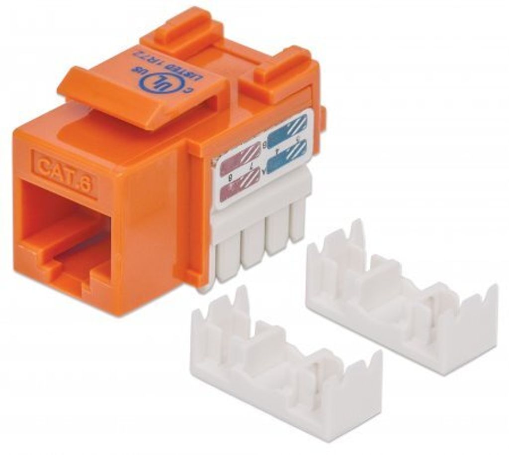 INTELLINET Keystone Jack Cat6 Punch-down UTP orange