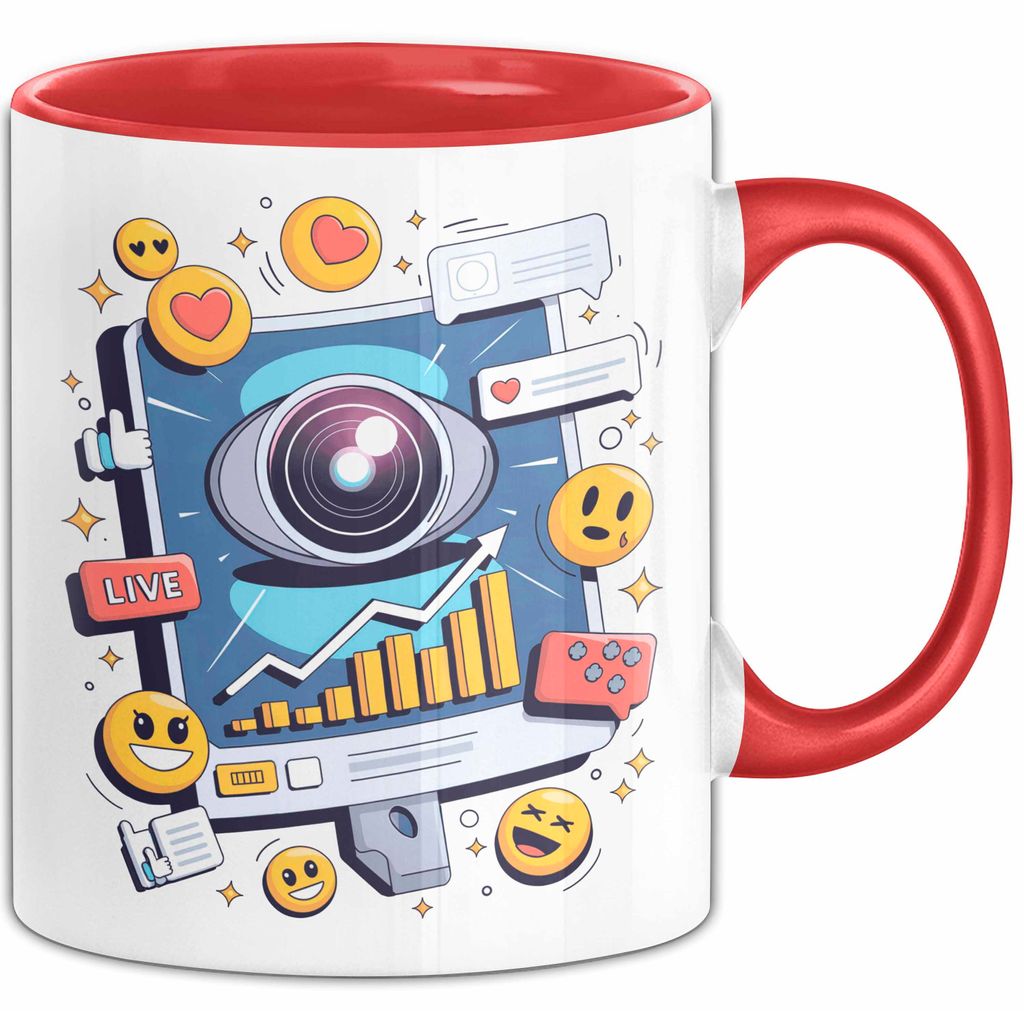 Live Streamer Tasse Geschenk Lustige Geschenkidee Spruch Für Online Kreative (Rot)