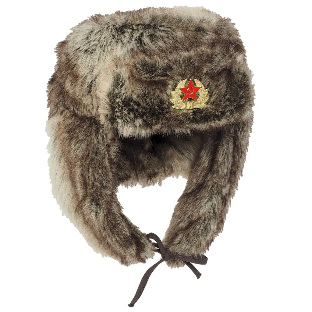 Casquette russe en fourrure contre le grand froid bonnet marron XL
