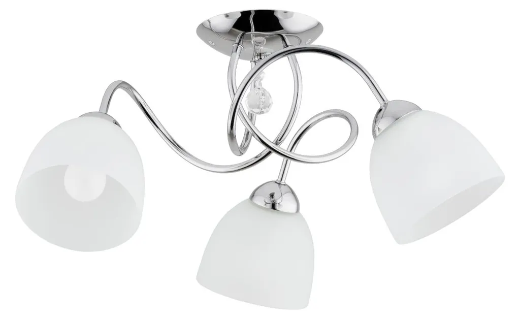 Suspension ALISA en métal chromé et cristal 3 lumières design chic 55cm