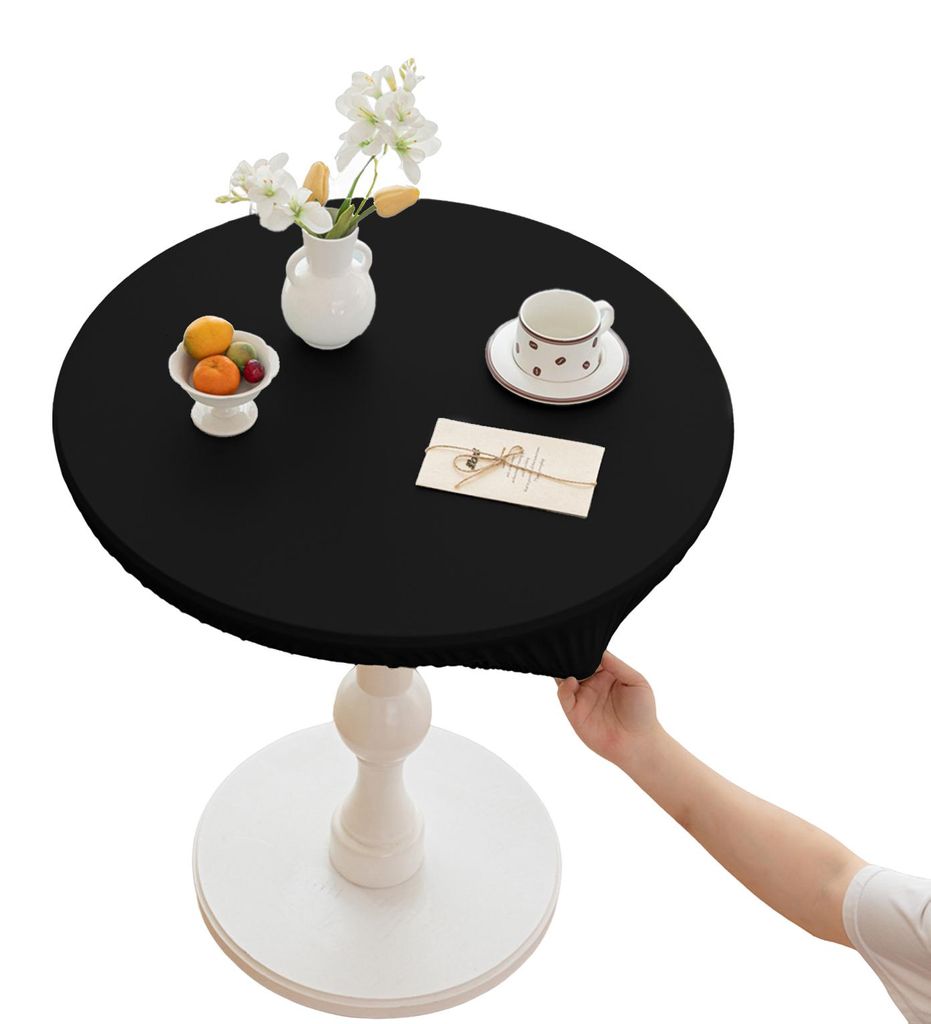 Runde, elastische Tischdecke, wasserdicht und abwischbar, für drinnen und draußen, Picknick, Küche, Essbereich, 61-119 cm