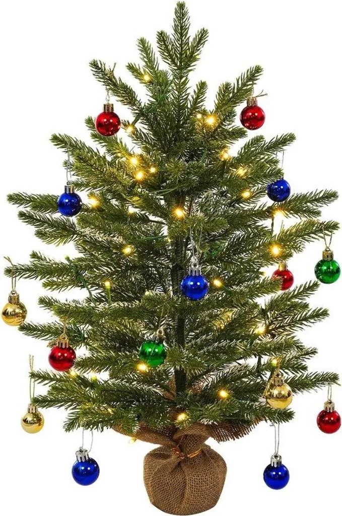 Sapin de Noël compact 60 cm prêt à l'emploi sans perte d'aiguilles