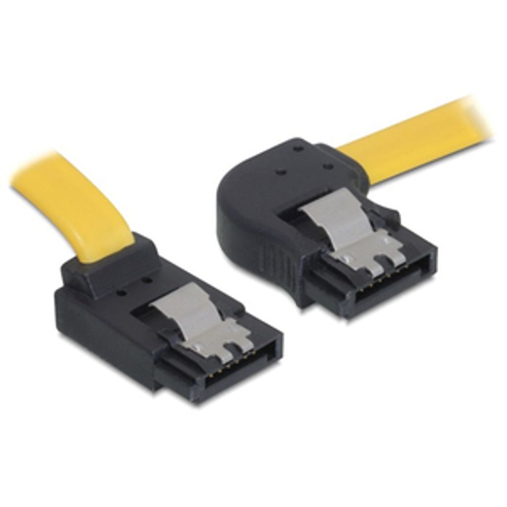SATA 3 Gb/s Kabel oben auf rechts gewinkelt 30cm gelb