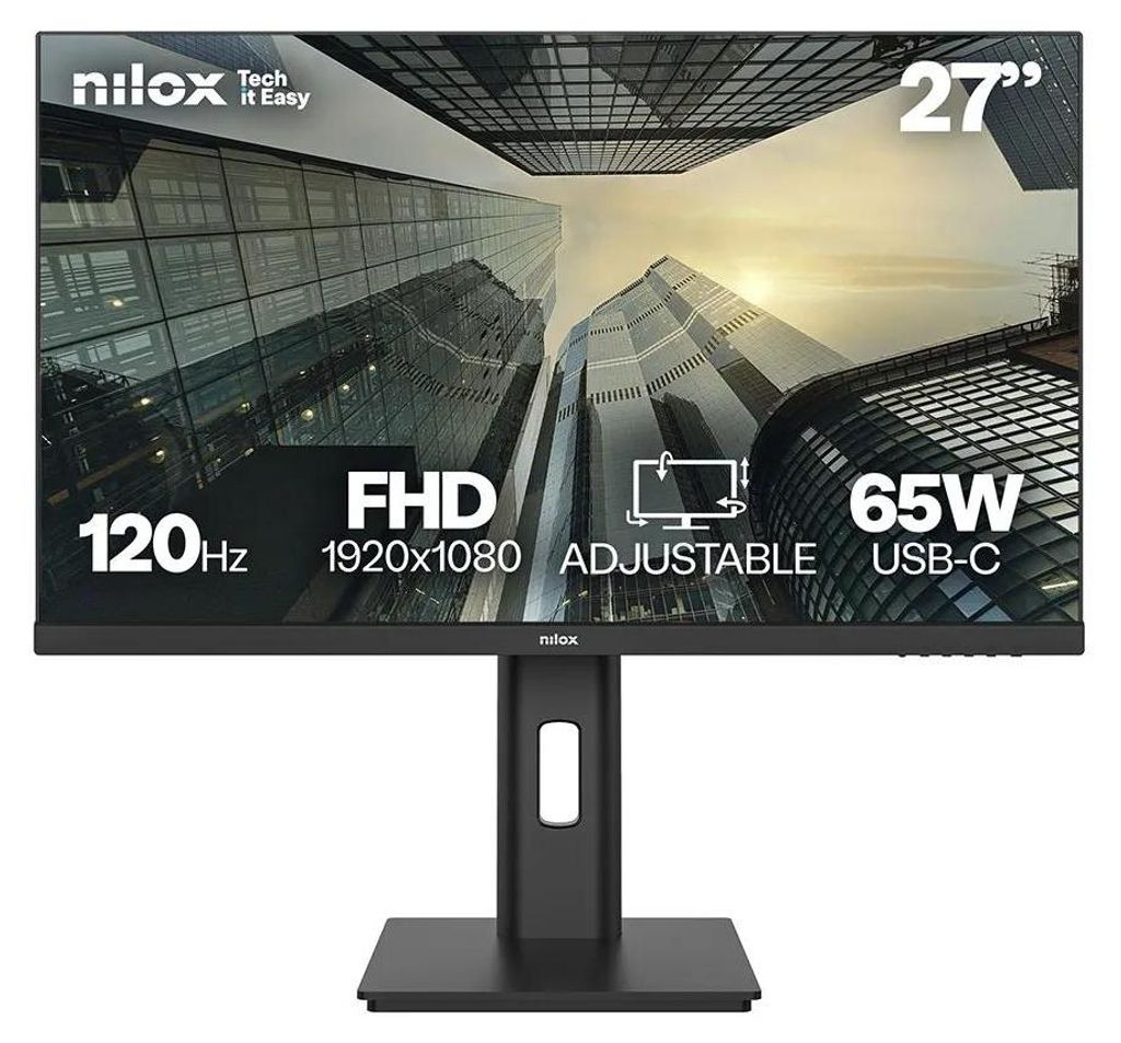 Nilox MONITOR 27 IPS 120 HZ FHD, 68,6 cm (27"), 1920 x 1080 Pixel, Full HD, LCD, 4 ms, Schwarz