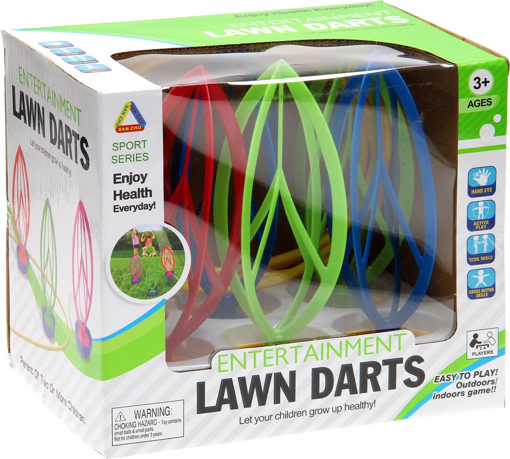 Deluxe Gartendartspiel Kinder Kunststoff buntes Wurfspiel Garten