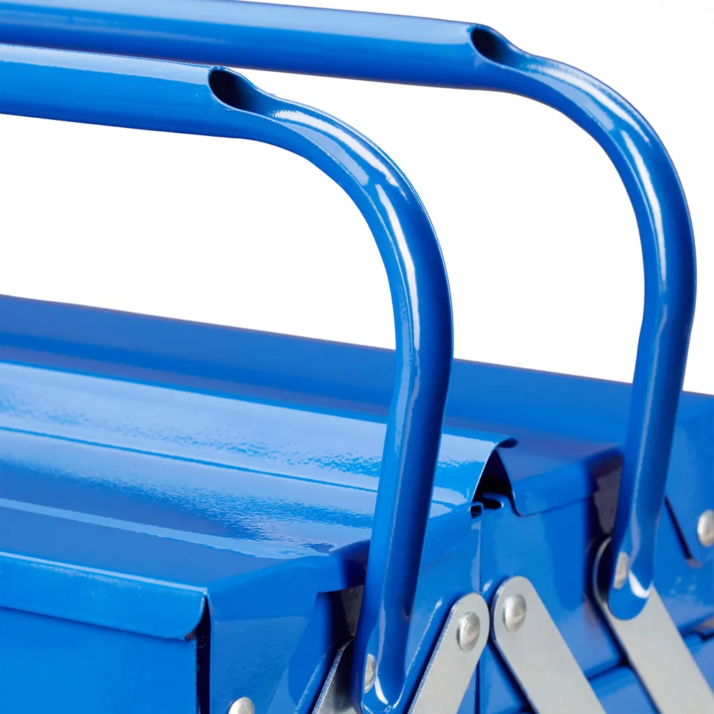Relaxdays Mallette à outils vide bleu - Coffret de rangement robuste - 7