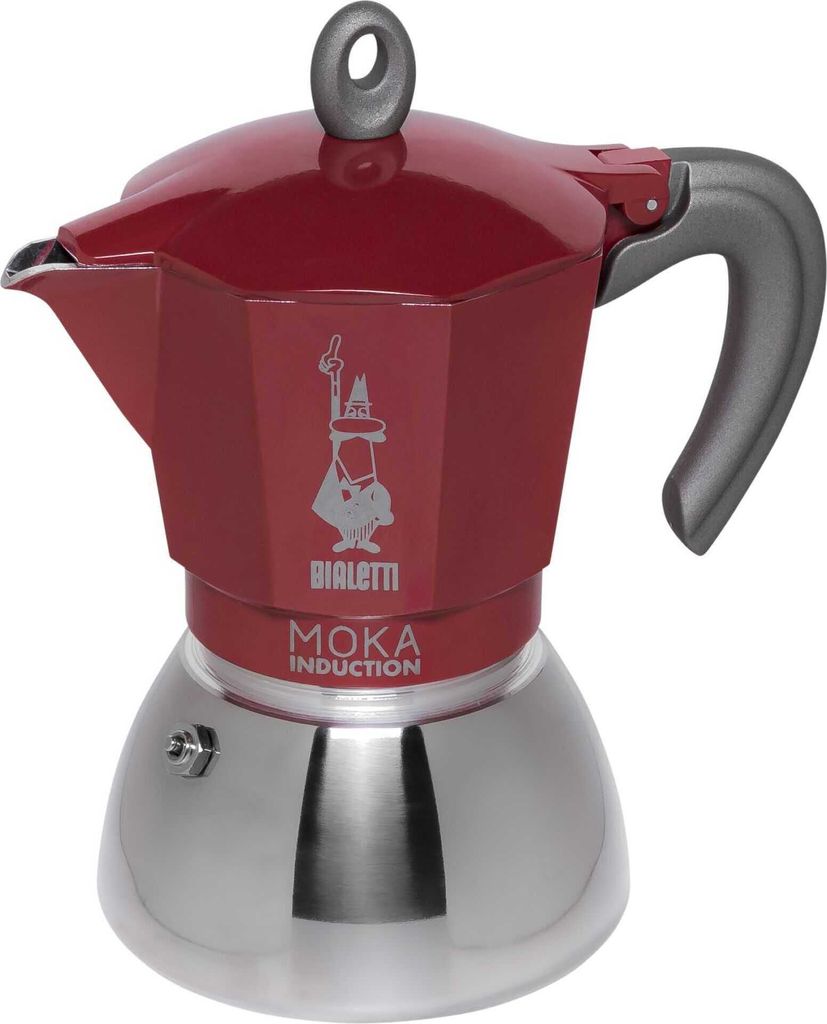 Bialetti Moka Induktion, Kawiarka moka, 0,28 l, Czerwony, Zdjęcie produktu 