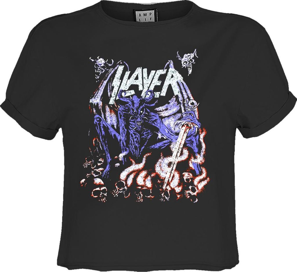 Amplified - "Neon Art Mineral" Kurzes Top für Damen GD3137 (L) (Holzkohle)