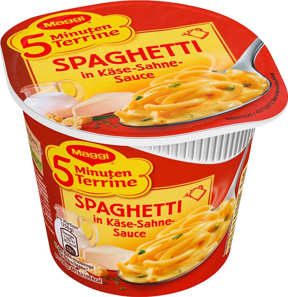 Maggi 5min Terrine Spaghetti Cheese Cream 62g tub Obrázok produktu 