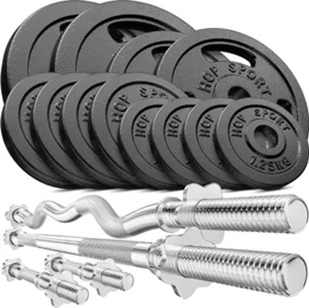 Hop-Sport GUSS Hantelset 66 kg, 1x Langhantel, 1x SZ Stange Produktbild 