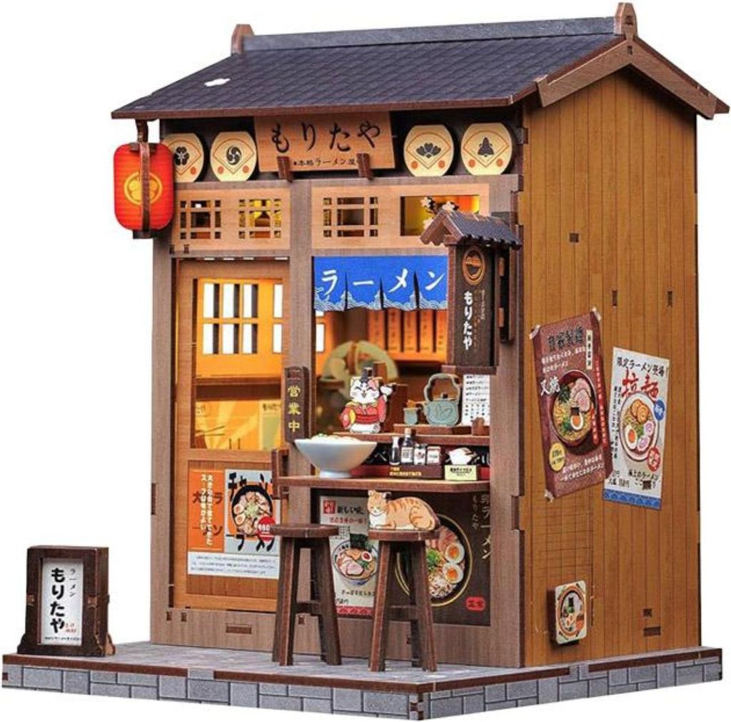 Habarri | DIY Book Nook - Bar in Tokio - Puzzle 3D - Miniatur Haus Kit mit Möbeln und LED-Licht - Buch Ecke Kit