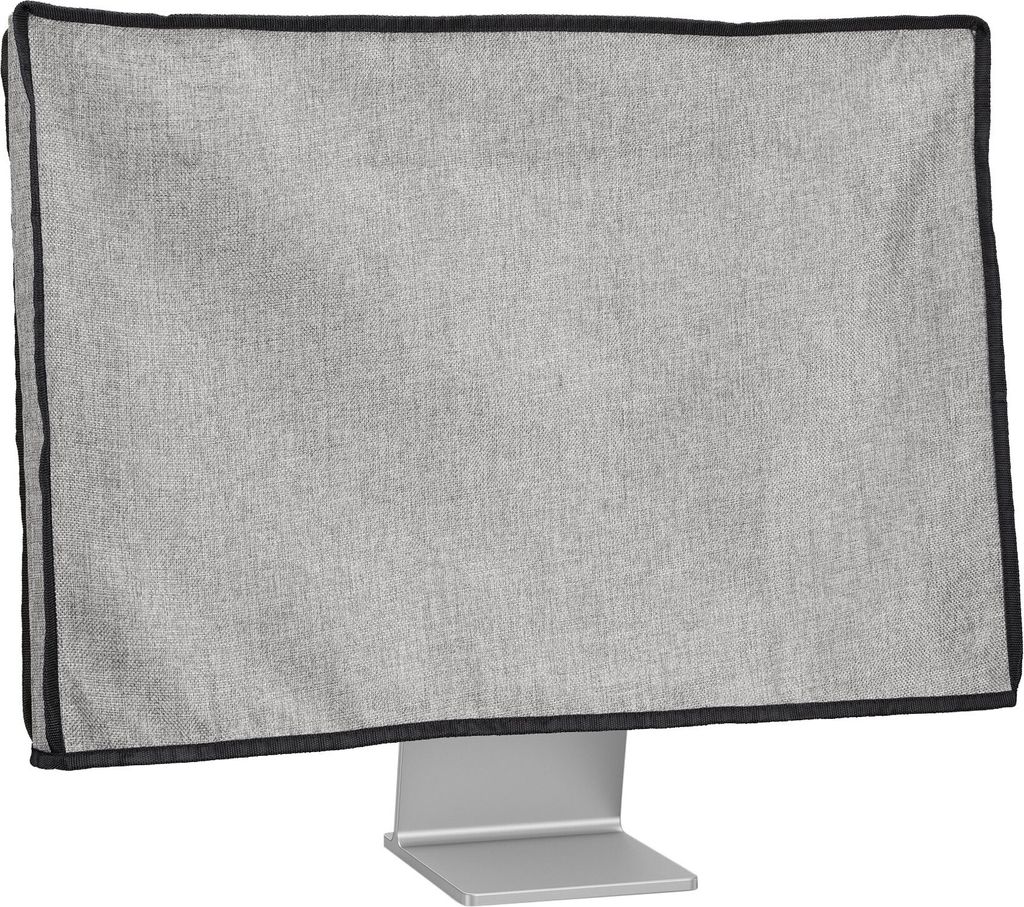 kwmobile Leinen Hülle kompatibel mit 31-32" Monitor - Schutzhülle Staubschutz Abdeckhaube für PC Bildschirm - Computer Screen Cover Staubhaube H...