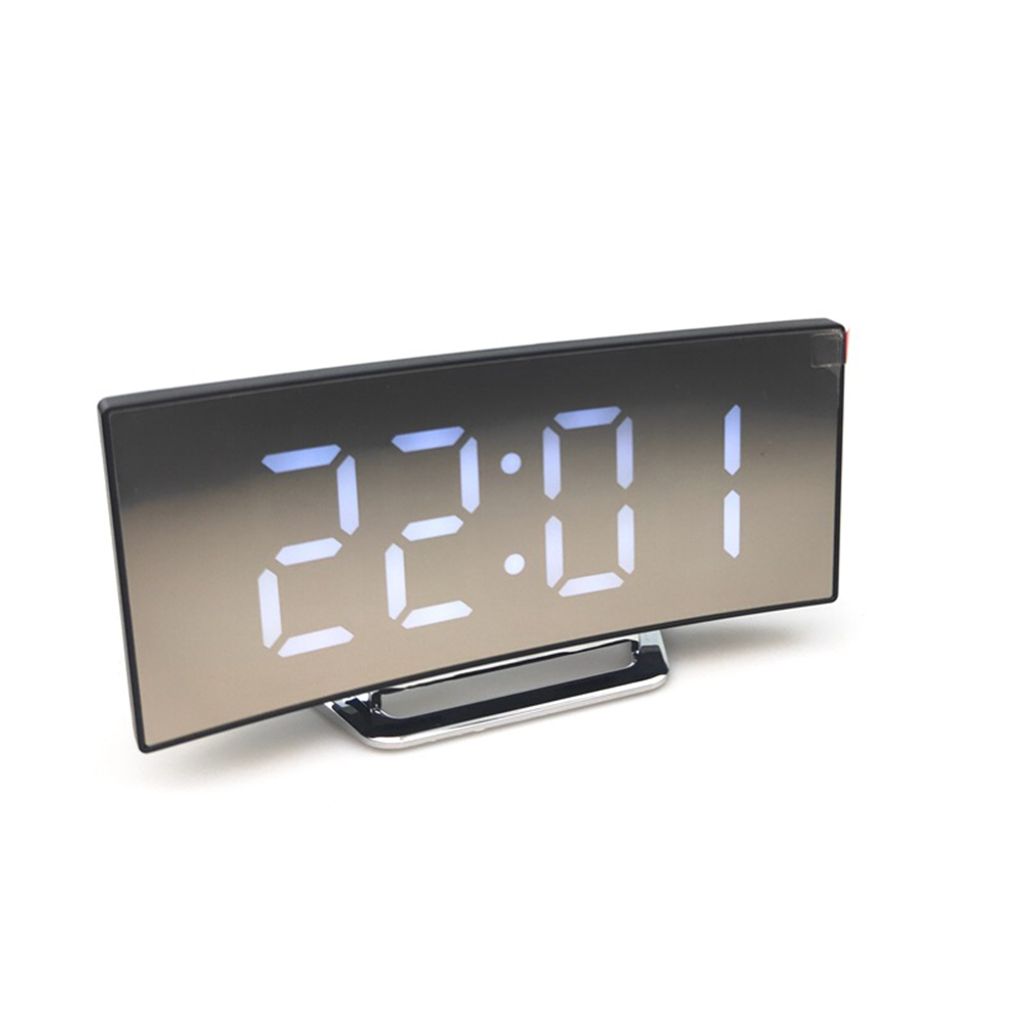 Digitaler Spiegel Wecker Temperatur Datumskalender LED Wanduhr Nachttisch DE 