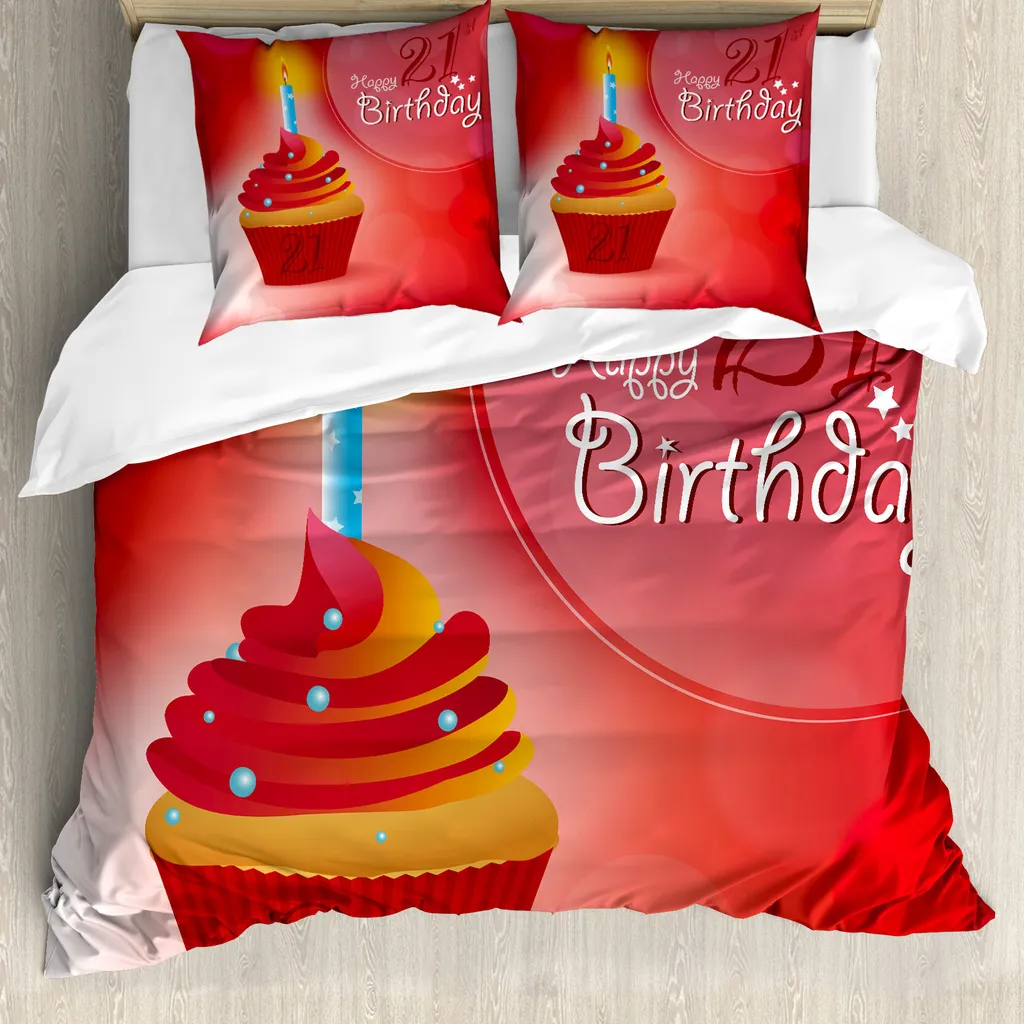 ABAKUHAUS Copripiumino 21 Anni 155x220 Rosso Arancio Ipoallergenico