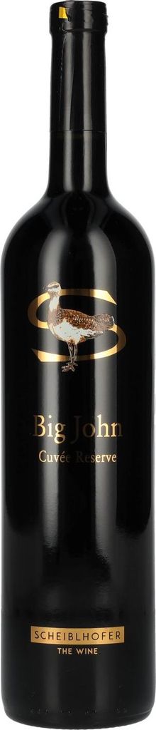 A black wine bottle with gold lettering and a gold logo.