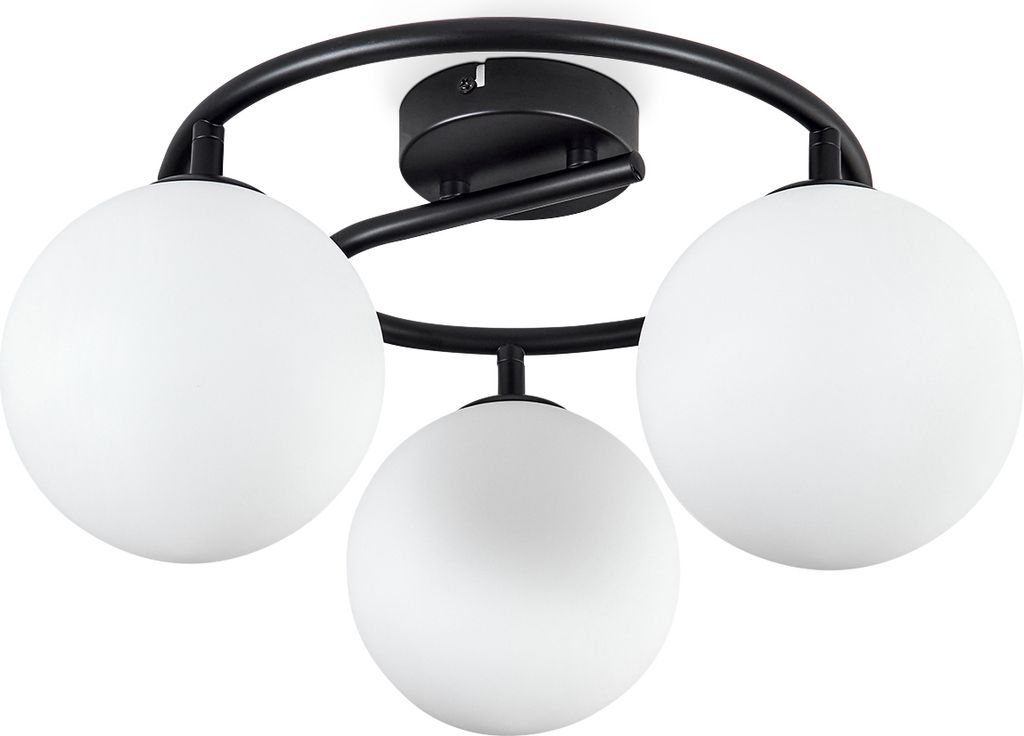 Fossobiubo moderne Deckenlampe aus Metall/Glas in Schwarz/Weiß