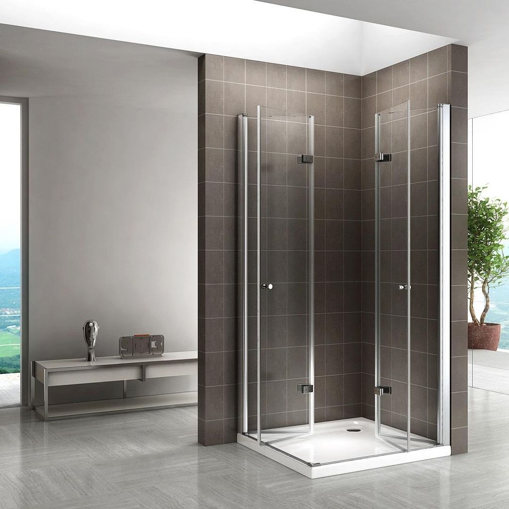 i-flair Falttür Duschkabine 80x80x180 cm aus durchsichtigem