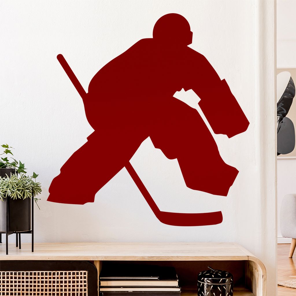 Eishockey Puck Spieler Figur Wandtattoo Wandaufkleber Wall Sticker - Dekoration, Küche, Wohnzimmer, Schlafzimmer, Badezimmer