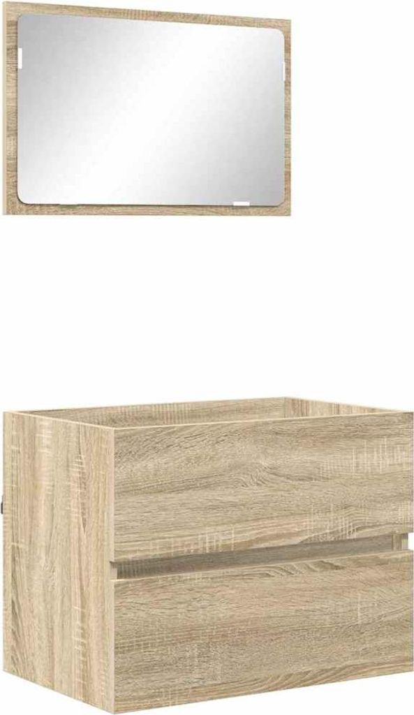 Badezimmermöbel-Set mit Schubladen Sonoma-Eiche Holzwerkstoff