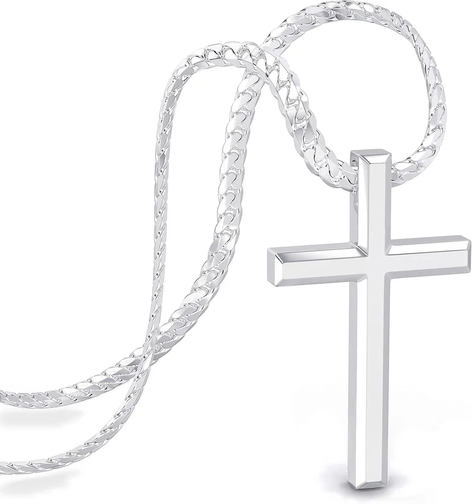 Collana Uomo SERASAR Fede 50 cm - Acciaio 316L Argento