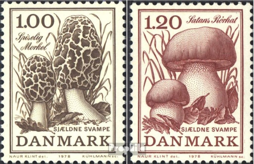 Briefmarken Dänemark 1978 Mi 673-674 (kompl.Ausg.) postfrisch Seltene Pilze
