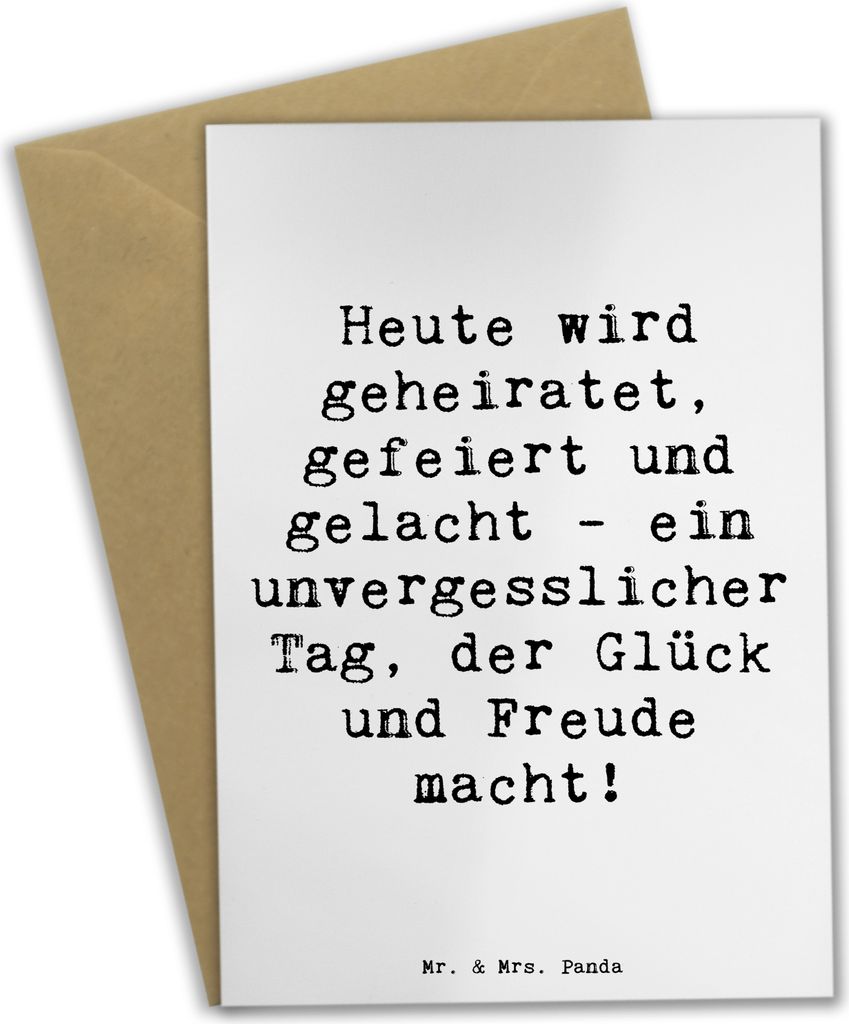 Mr. & Mrs. Panda Glückwunschkarte Spruch Hochzeitsfeier Freude - Weiß - Geschenk, unvergesslich, Heiraten, Grußkarte, Freunde, heute wird geheir...