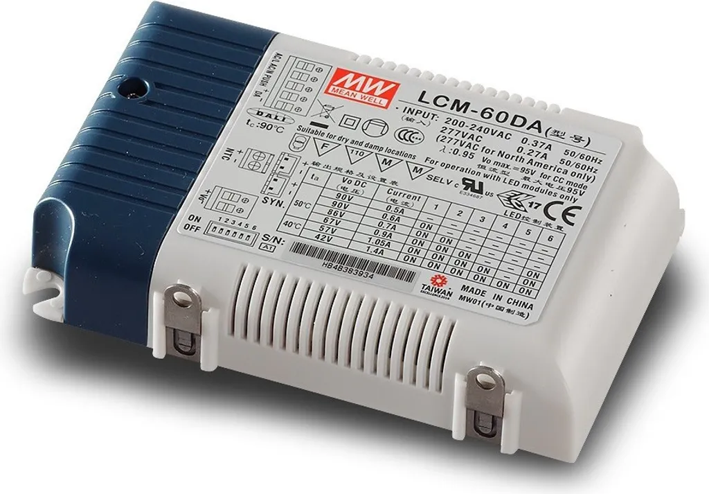 Alimentation 60W DALI MEANWELL LCM-60DA avec Sortie Courant Multi-niveaux