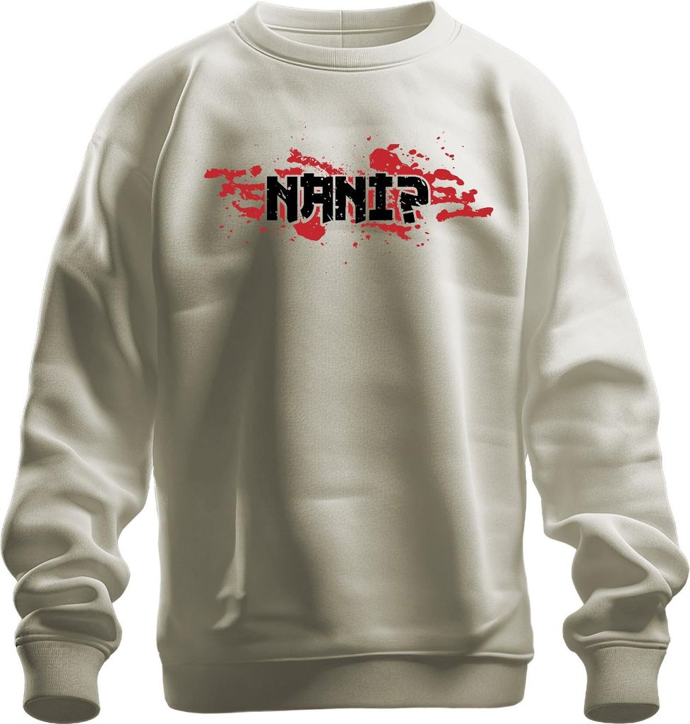 NANI? Anime Manga Ästhetik Otaku Japan Meme Gaming Japanisch Uni Sweatshirt Pullover, Natur, XL