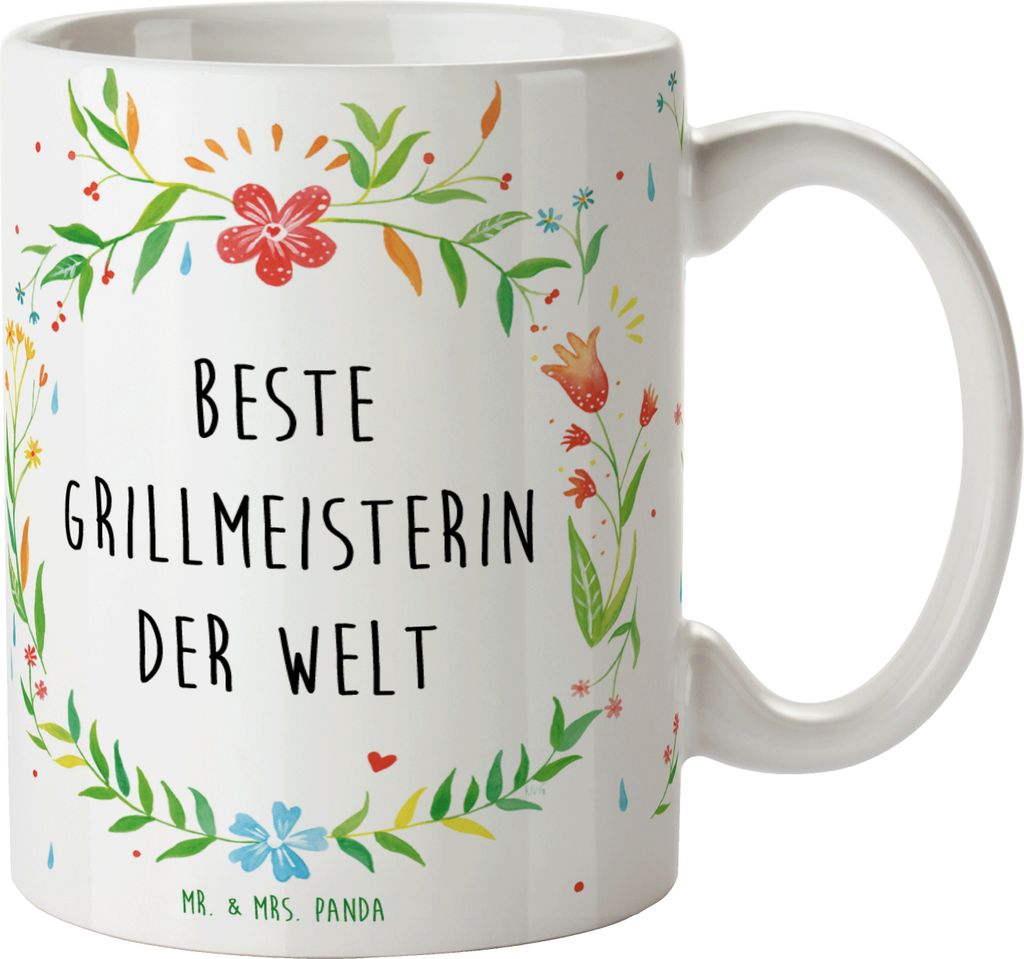 Mr. & Mrs. Panda haferl Grillmeisterin - Geschenk, Tasse, Bratwurst, Kaffeepott, Köchin, Steak, am Grill, Keramiktasse, Grillerin, Henkelpott, Kaf...
