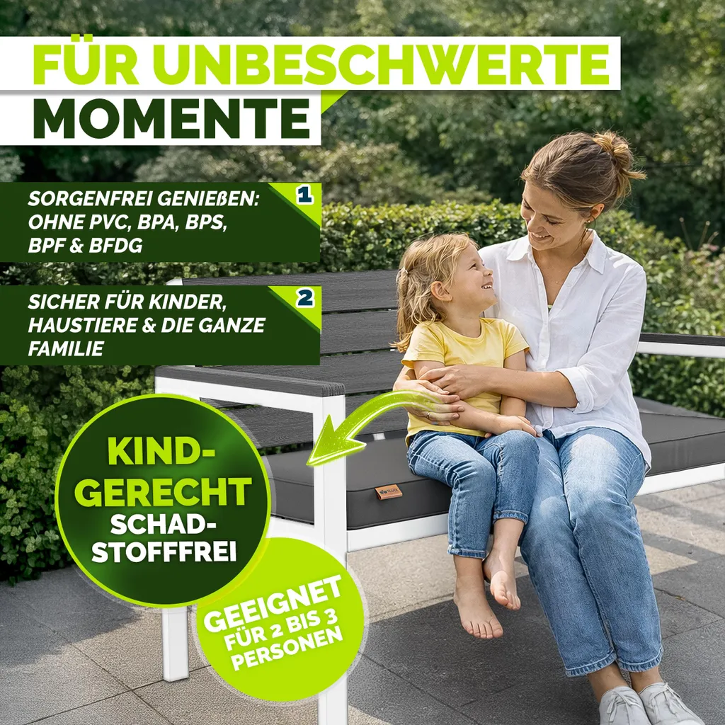 Banc de jardin résistant aux intempéries et UV avec housse protectrice - 5