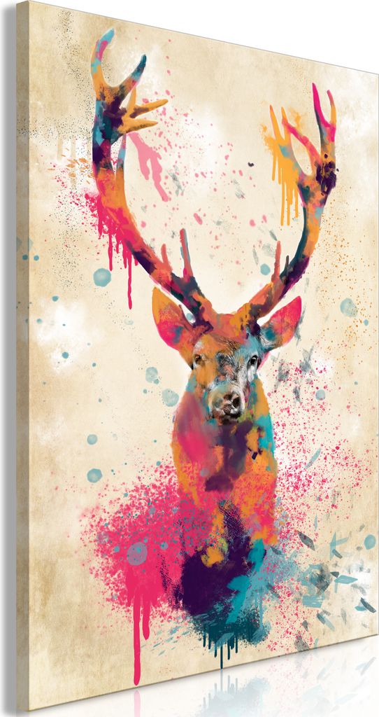 Vlies Leinwandbild - Watercolor Deer (1 Part) Vertical 20x30 cm Tiere g-C-0285-b-a