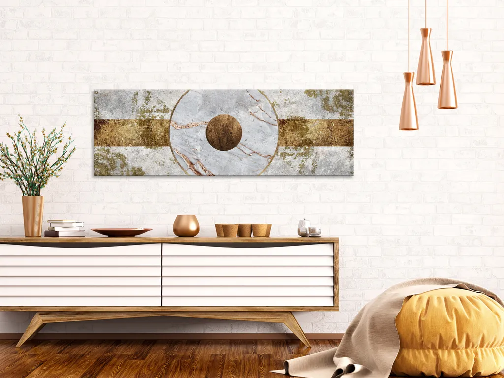 Arredo Parete Moderno: Quadro Astratto Occhio Magico 150x50 cm su Tela - 2