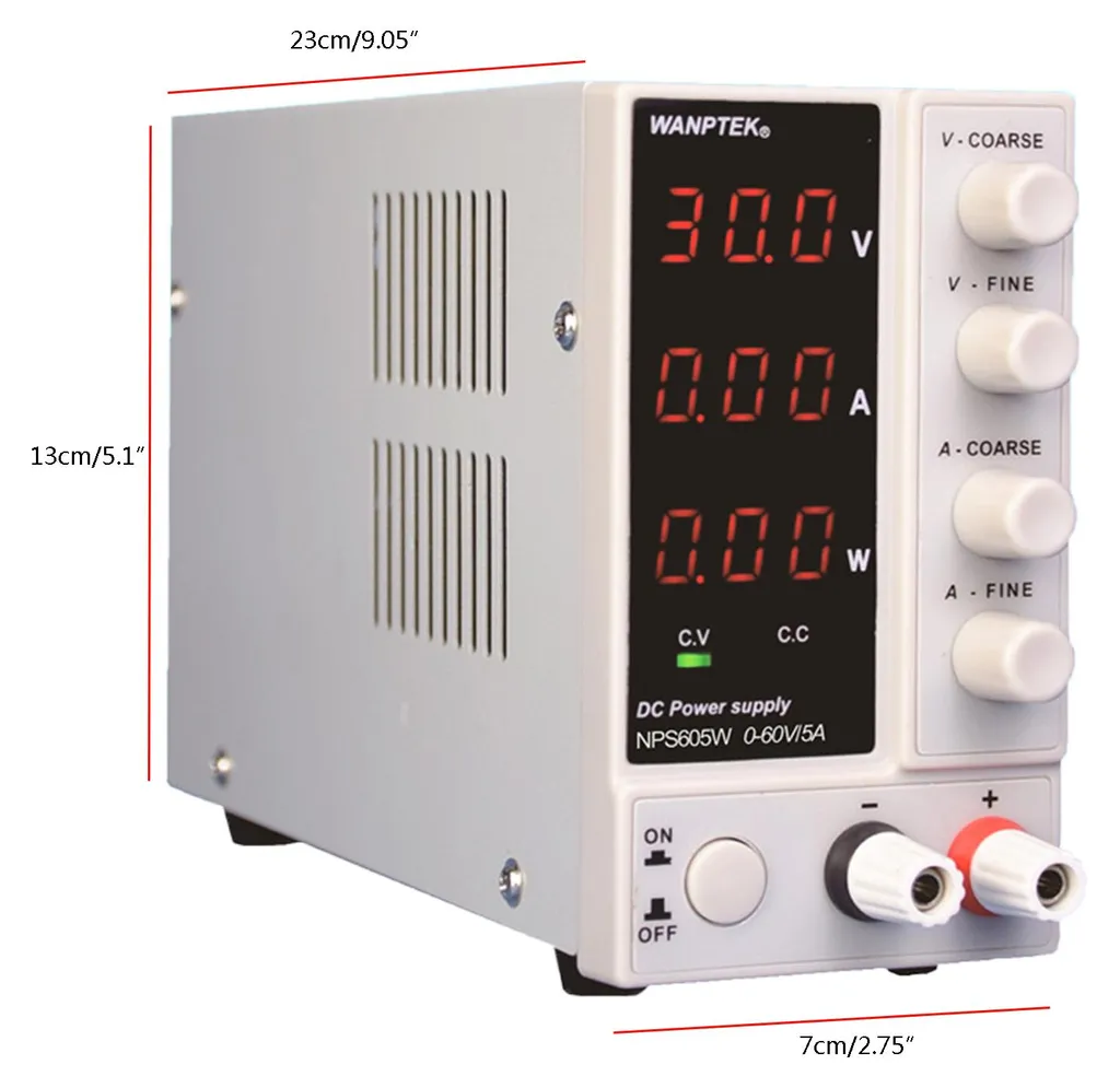 Source d'alimentation stabilisée 60V 5A blanche pour laboratoire Pro - 5