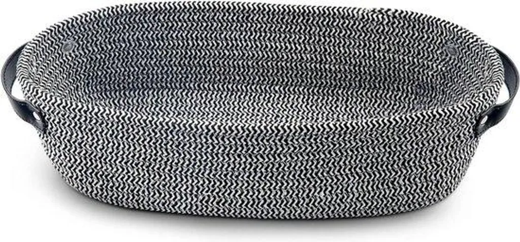 Corbeille de rangement en tissu et cuir - Organisateur polyvalent maison