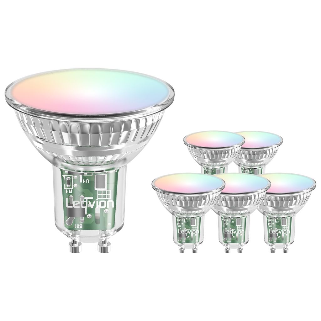Ledvion Smart LED 6er-Pack RGB+CCT GU10 Spot,