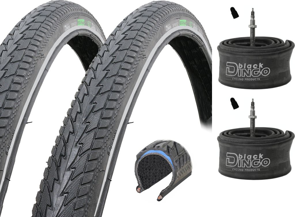 2 x Pannensicherer Fahrradreifen Black Dingo schwarz Reflex Produktbild 