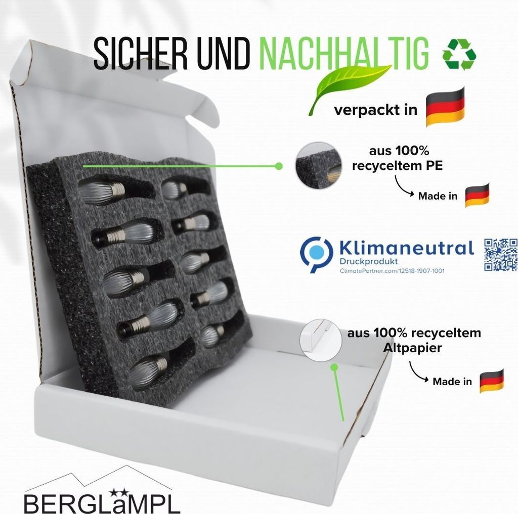 10x Stück E10 55V/3W Ersatzlampe für Schwibbogen, Produktbild 3