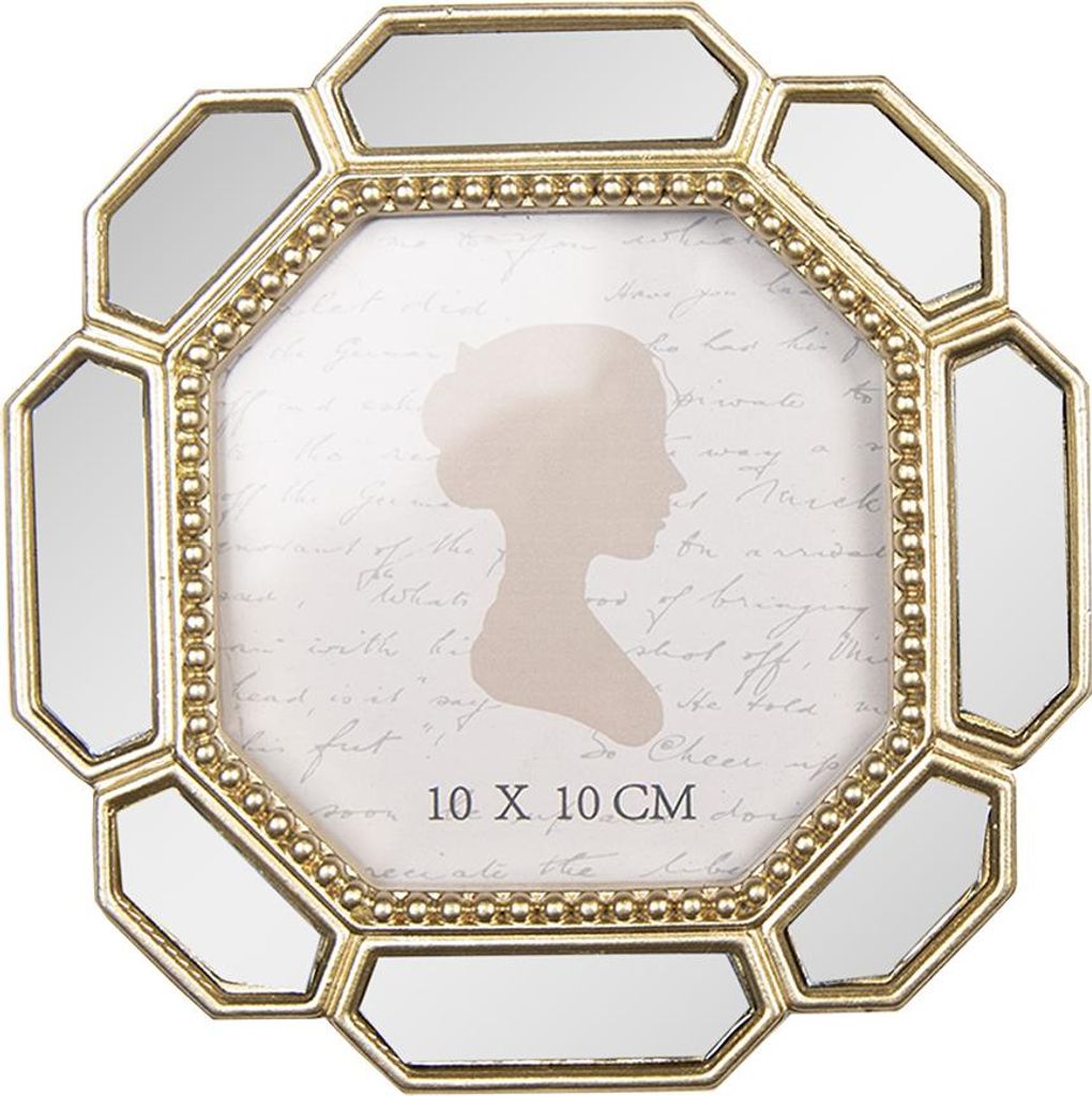 Clayre & Eef Bilderrahmen 10x10 cm Goldfarbig Kunststoff