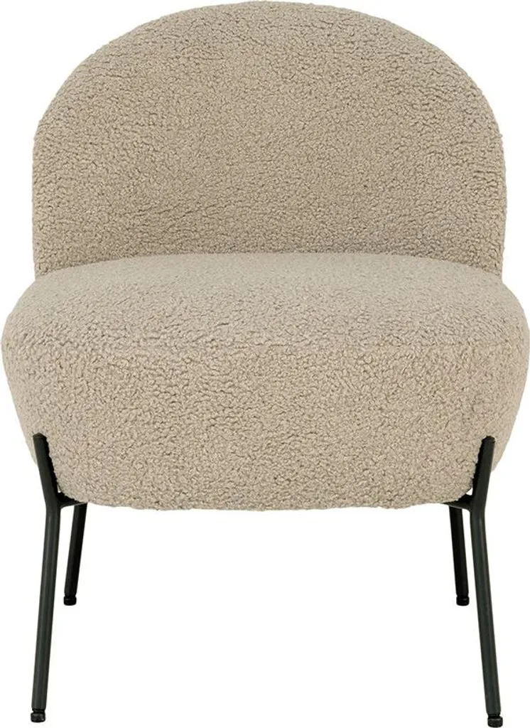 Fauteuil de Lecture Cosy en Bouclette Beige pour Salon et Chambre Renato