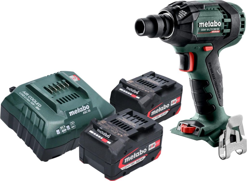Metabo SSW 18 LTX 300 BL Akku Schlagschrauber 18 V 300 Nm 1/2" Brushless + 2x Akku 4,0 Ah + Ladegerät
