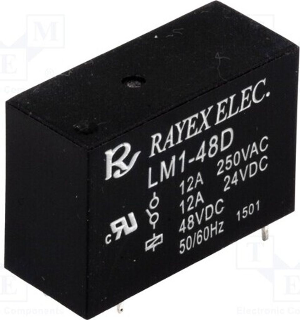 1x Relais: elektromagnetisch USpule : 48VDC 12A/250VAC Mini LM1-48D Elektromagne